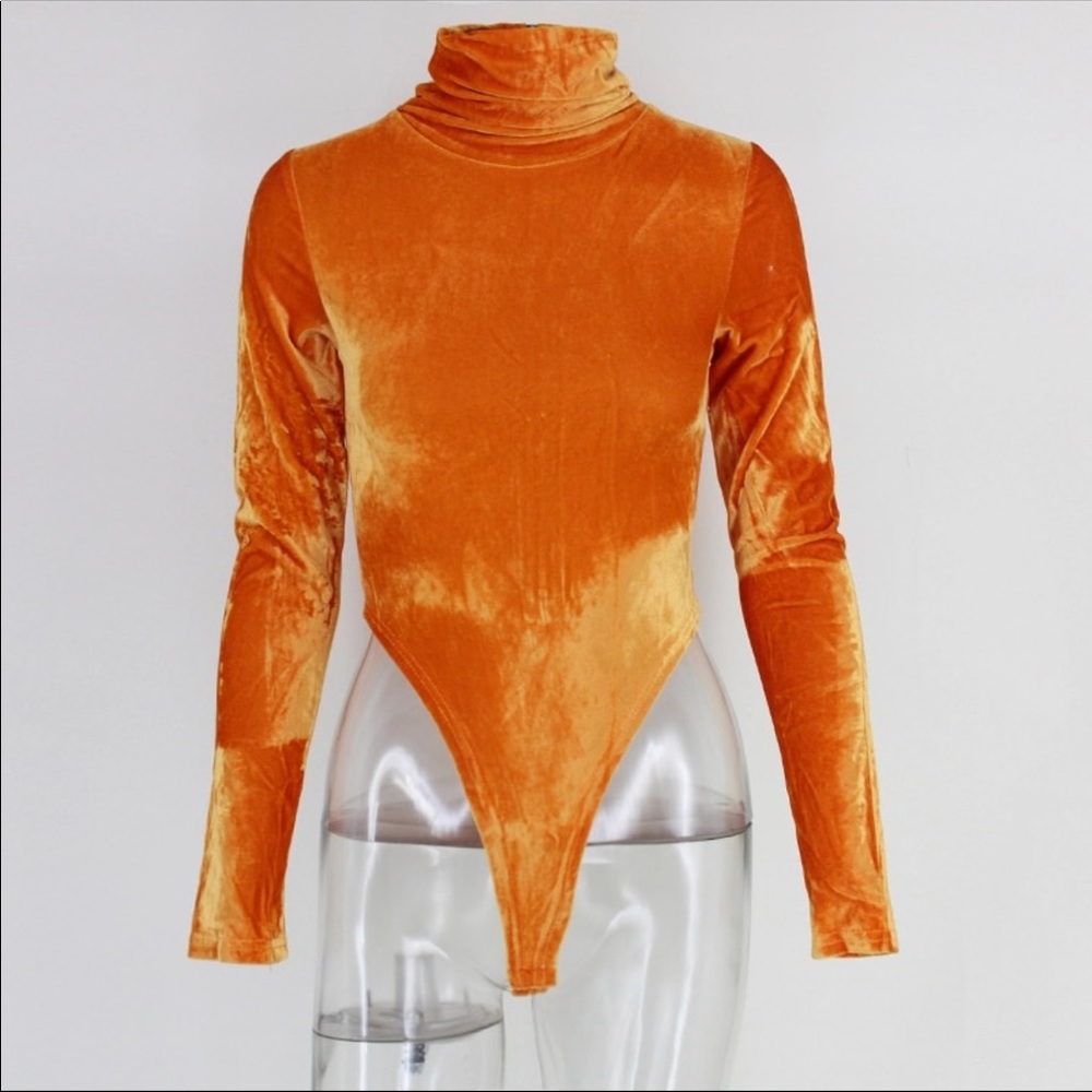 Velvet turtle neck bodysuit